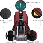 hk Backpack for Men Business Slim Backpack with USB Charger Computer Lightweight Anti-theft Travel (Red, 15.6 Inch)