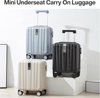 Hanke 14 Inch Underseat Carry On Luggage with Wheels Hard Shell Suitcases Carry On Bag Lightweight Small Mini Suitcase Travel Luggage for Travel（Gray）