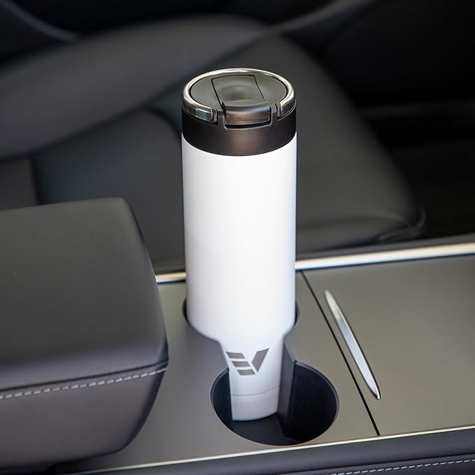 Maxi Stainless Steel Water Bottle 26oz - Double wall vacuum insulated | Integrated carry handle | leak proof flip top lid | Lightweight & stylish - White