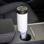 Maxi Stainless Steel Water Bottle 26oz - Double wall vacuum insulated | Integrated carry handle | leak proof flip top lid | Lightweight & stylish - White