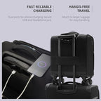 Verage 14-Inch Underseat Carry On Luggage with Spinner Wheels & USB Charging Port, Wheeled Suitcase for Airlines, Lightweight Overnight Bag for Men and Women (14-Inch Compact Underseat Pro)