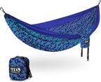 ENO DoubleNest Hammock - Lightweight, Portable, 1 to 2 Person Hammock - for Camping, Hiking, Backpacking, Travel, a Festival, or The Beach - Splash/Sapphire