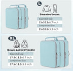 Extra Large Compression Packing Cubes for Travel Essentials, 2 Set Expandable Travel Cubes for Packing Compression Bags Luggage Suitcase Organizer, Blue