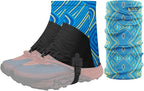 Trail Gaiters, Waterproof Low Shoe Protectors, Adjustable Boots Gators for Hiking & Running - Prevents Debris in Shoes