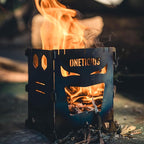 OneTigris ROCUBOID Camping Backpacking Titanium Stove Portable Foldable Burning Wood Stove for Outdoor Hiking Picnic BBQ,Weights 460g/16.2oz