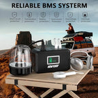 HOWEASY Portable Power Station, 24000mAh Camping Solar Generator, Portable Power Bank with 2 110V/ 150W Peak AC Outlet / 2 DC /3 USB QC3.0/LED Flashlight for Home Camping Emergency Backup