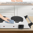 Hot Plate, 2000W Portable Electric Double Burner W/5 Level Temperature Control & Stay Cool Handles, Easy to Clean, Lightweight Cast Iron Electric Stove for Kitchen Camping Cooking, 110V