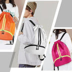 Hoedia Sports Drawstring Backpack - String Swim Gym Bag with Shoes Compartment and Wet Proof Pocket for Women and Men
