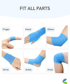 FriCARE Self Adhesive Bandage Wrap, Medical Tape in First Aid Kit, Cohesive Bandages for Wounds Sport Vet, FSA/HSA Eligible, 2 Inches X 5 Yards 6 Rolls, Fluorescent Blue