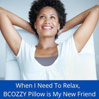 BCOZZY Flat Back Travel Neck Pillow – Patented Neck Pain Relief & Support for Head, Neck, and Chin. Ideal for Airplanes, Long Flights, Car Rides. Adjustable, Washable, with Carry Bag. Large, Navy