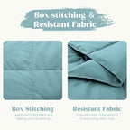 puredown® Queen Size Blanket for Bed, Ultra Soft Lightweight Down & Feather Fill, All Season Blanket, Machine Washable, 88"X90", Sea Blue