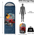 Sleeping Bags for Adults Youth Kids,3D Printing Camping Sleeping Bag for Girls Boys Lightweight Waterproof Cold/Warm Weather Sleeping Bag for 3 Seasons