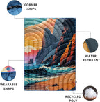 Camping Blanket,Lightweight Puffy Printed Camping Blanket Packable Outdoor Blanket for Camping,Traveling, Stadium, Hiking, Picnics