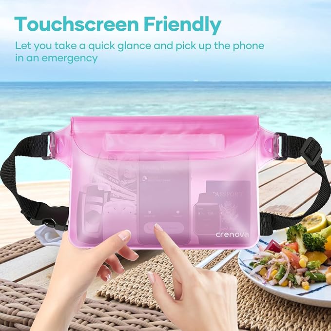 Waterproof Fanny Packs for Women, Sandproof Dry Bag for Beach, Water proof Pouch for Phone Passport Purse, Floating Waterproof Bags for Cruise Travel Water Park Boating Fishing Diving Surfing Kayaking