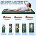 CYMULA Memory Foam Camping Mattress Pad,3inch Sleeping Pad for Camping,Non-Slip Bottom Floor Cot Car Mattress Bed with Retaining Portable Roll up Mattress Pad Mat for Travel Truck Guest Bed Tent