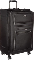 Kenneth Cole REACTION Rugged Roamer Lightweight Softside Expandable 8-Wheel Spinner Luggage, Black, 28-Inch Checked