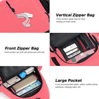 MOSISO Sling Backpack,Canvas Crossbody Hiking Daypack Bag with Anti-theft Pocket, Cherry Pink