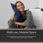 Lunya Washable Silk Travel Pillow – Soft Mulberry Silk Neck Pillow with Zipper Pillow Insert, Adjustable Fill, and Snap Straps – Travel Essential for Plane, Car, or Home - Waning Night - One Size