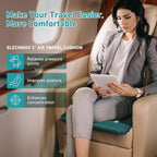 Inflatable Seat Cushion, Self Inflating Memory Foam Stadium Seat Cushion Lightweight Camping Chair Pad Airplane Cushion for Long Flights Outdoor Travel Bleacher Office Car Backpacking (Blue)