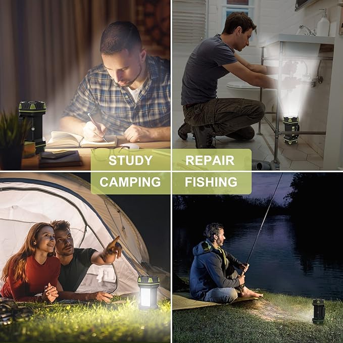 AlpsWolf Updated Camping Lantern Rechargeable, LED Flashlight Spotlight, 4800 Capacity Battery Powered, Portable Camping Light, 4+4 Modes for Emergency, Outdoor Hiking, Power Outages, Fishing