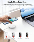 NANAMI Magnetic Wireless Charger Pad with 20W PD Adapter,for MagSafe iPhone 17/16/15/14/13/12 Series & AirPods 3/2/Pro/Pro 2,Non-Slip Base & Strong Magnetic Alignment for Desk and Office Use(White)