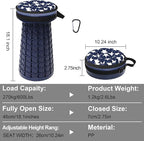 ALEVMOOM Upgraded Collapsible Stool with Thickened Cushion 18.1",600Lbs Max Weight Wider & Taller Pop Up Stool, Heavy Duty Portable Retractable Folding Chair or Travel Foot Rest for Camping & Outdoors