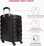 SwissGear 7366 Hardside Expandable Luggage with Spinner Wheels, Black, Carry-On 19-Inch