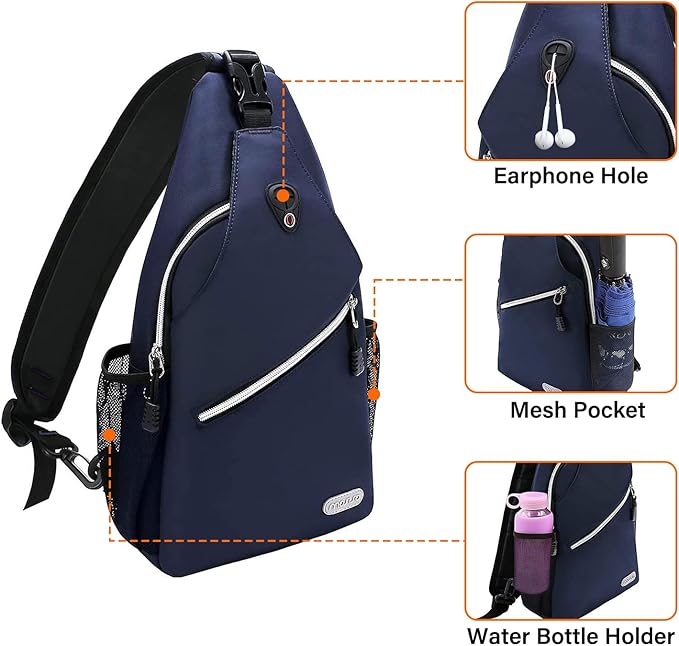 MOSISO Sling Backpack, Multipurpose Crossbody Shoulder Bag Travel Hiking Daypack