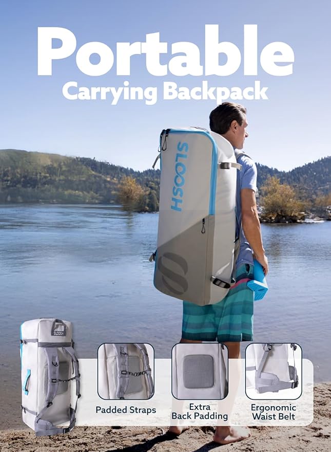 SLOOSH Inflatable Stand Up Paddle Board, 10'6" Paddle Boards with Premium Accessories, Non-Slip EVA Deck, Ultra-Light Carry Bag Pump, Ripple SUP for Youth & Adults of All Skill Levels