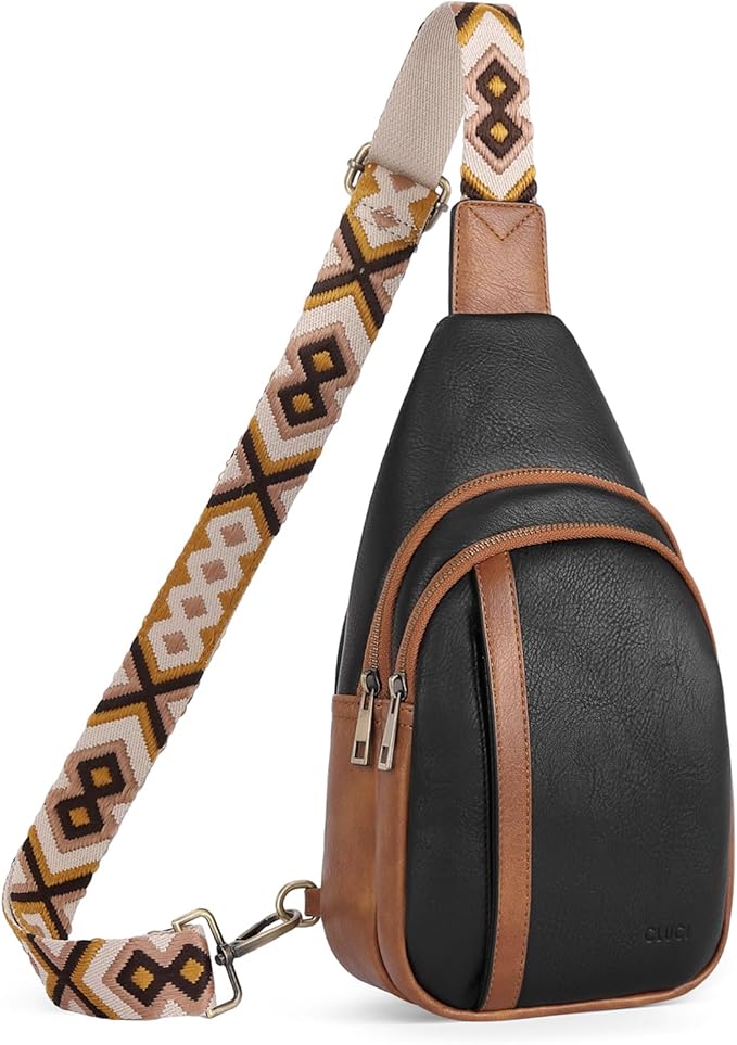 CLUCI Crossbody Bags for Women Men,Leather Sling Bag Cross Body Backpack for Woman Gifts for Women Birthday Unique