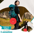19.7” Heavy Duty Collapsible Stool with Cushion - Portable, Foldable Camping Stool for Adults, Max Capacity 1000lbs (RED)