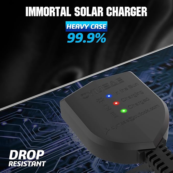 OYMSAE 12V Solar Battery Charger ，5W Waterproof Solar Battery Maintainer,Portable Solar Panel Charger with Upgraded Controller for Car, Motorcycle, Boat, Marine, RV, Trailer, Tractor,Truck, etc