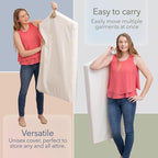Luxury Cotton Garment Storage Bag, 24x50 Inch, Breathable Washable Reusable, for Hanging Clothes Short Dresses Jackets Suits, Fits 3 Hangers, Zipper Window (1, 24x50x3)