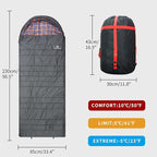 Polycotton Sleeping Bag for Adult,Cold&Warm Weather Large with Compression Sack and Water Resistant for Family Camping,Travel and Car Camping