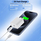 USB C Fast Charger for iPhone 17 Pro Max/Air/16 Plus/16e/15,iPad Pro 13/12.9/11 inch,iPad Air 13/11 inch/5th/4th,iPad 10th,iPad mini 7/6th,20W Type C Charger Fast Charging Block & 6FT USB C to C Cable