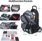 Nerlion 40L Hiking Backpack Travel Backpack for Men Women Camping Waterproof Outdoor Hiking Daypack Lightweight Backpack (Blue Leaves)