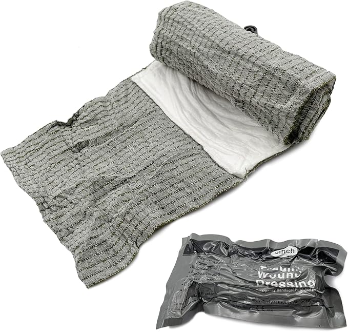 6 Inches 2 Pcs Madicare Israeli Bandage Trauma Dressing, First Aid, Medical Compression Emergency Bandage (6 inch 2 pcs)