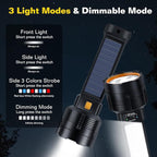 2 Pack LED Rechargeable Flashlight - 20000 Lumens Super Bright Tactical Flash Light, Compact & Waterproof, Long-Lasting Battery, Solar Flashlights for Home, Camping,Hiking, Emergencies, Adventures