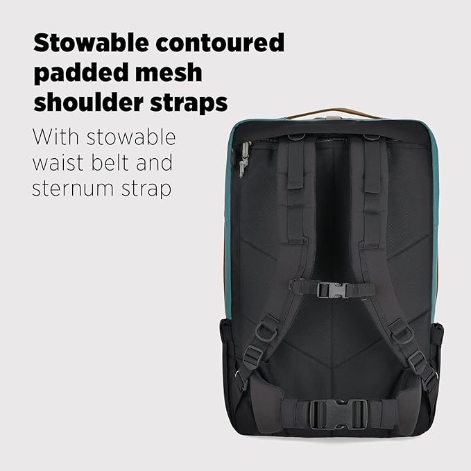 Topo Designs Global Travel Bag – 30L or 40L - Carry-On Compliant Most Airlines, Durable Travel Duffel Bag, Clam Shell Main Pocket, Laptop Sleeve, Backpack, Sling, Luggage (40L / Navy)