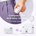 TOPADRE Charger for Apple Watch, USB C Charger Block, 3-in-1 20W Fast Charging, Portable Plug Travel Essential Charge for iWatch Ultra/SE/11/10/ 9/8/ 7/6, iPhone 16/16 Pro/ 15 Series, White