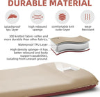 INVOKER 3.15" Self-Inflating Camping Sleeping Pad, Ultra-Thick Foam Fast Inflating Camping Mat Air Mattress with Pillow, 4-Season Insulated for Tent, Car, Camping, Travel, Khaki with Pink-Orange