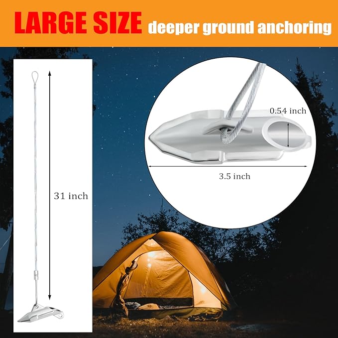 30 inch Ground Earth Anchors with Rod, Arrow Shed Anchor Kit for Securing Camping Tents, Sheds, Swing Sets, Greenhouses – Easy to Use, 6-Pack Heavy Duty Tree Stakes Retaining Wall Anchors