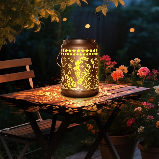 Cardinal Solar Lantern Outdoor Cardinal Decor Garden Decor Waterproof Decor Light Hanging Solar Lights Yard Decor, Gifts for Women Gifts for Mom Gifts for Grandma Cardinal Gifts