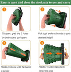 Fishboy Upgraded Square Collapsible Stool, 400lbs Max Weight, Lightweight But Sturdy, Portable Retractable Folding Telescoping Foldable Camping Stool for Adults Outdoor Fishing Hiking Travel BBQ