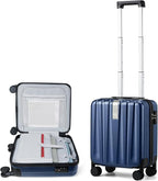 Hanke 16 inch Underseat Carry on Suitcases with Wheels,Lightweight Hard Shell Carry on Luggage with Wheels for Weekender, Small Suitcase,Travel Luggage Christmas Gifts for Birthday （Dark Blue）