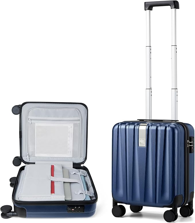 Hanke 16 inch Underseat Carry on Suitcases with Wheels,Lightweight Hard Shell Carry on Luggage with Wheels for Weekender, Small Suitcase,Travel Luggage Christmas Gifts for Birthday （Dark Blue）