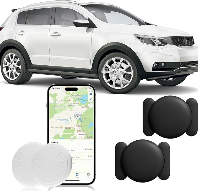 GPS Tracker for Vehicles, Real Time MINI Tracking Devices for Cars Hidden, Magnetic Tracker Device for Vehicles Work with Find My (iOS Only), No Monthly Fee, Waterproof Car Tracker