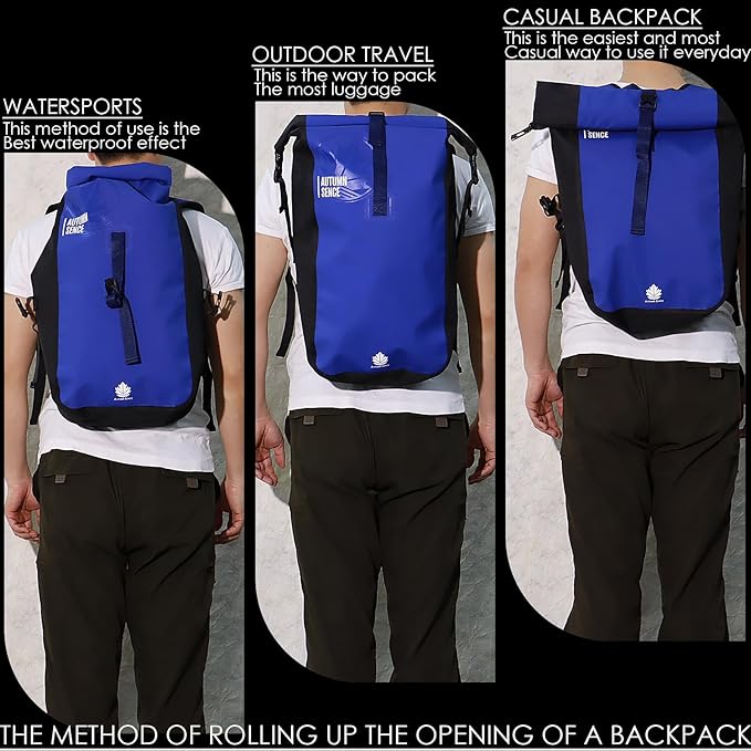 Dry Bags Waterproof Backpack, Waterproof backpack for Water sports,boating,Floating,hiking, camping and other outdoor activities 25L.(Blue)