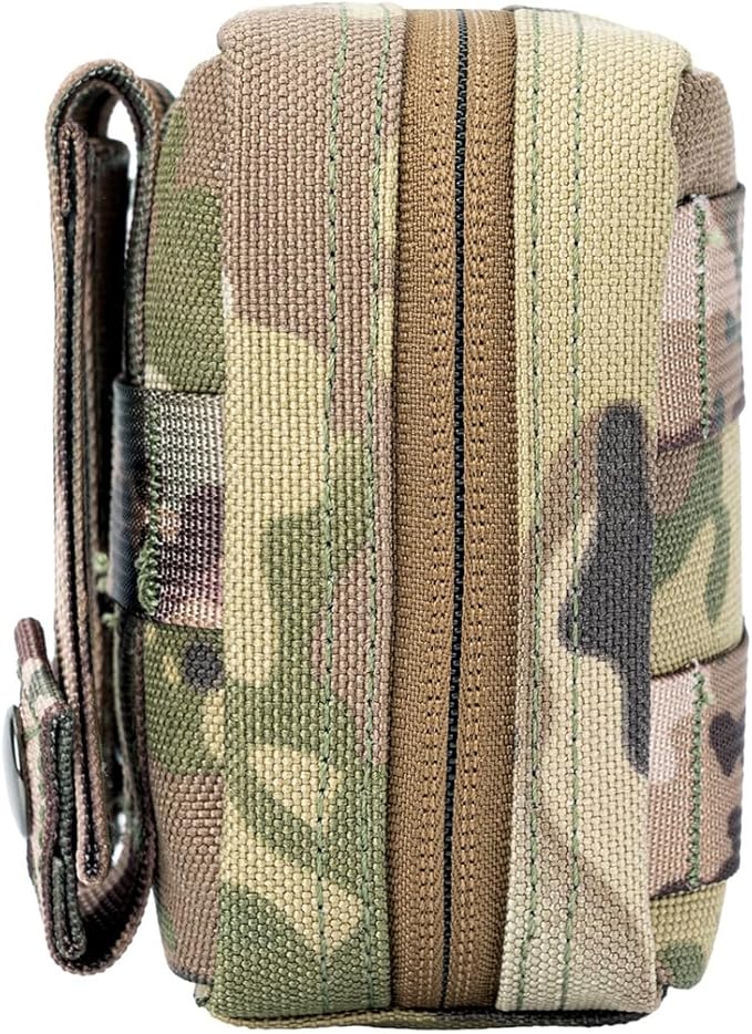 Small MED Kits Holder Duty Belt Gloves Pouch MOLLE Tactical Vest Nasal Spray Case Compact IFAK Carrier Backpack Wallet Cards Knife Gadgets Mini EDC Organizer Bag w/Removeable Clear ID Pocket