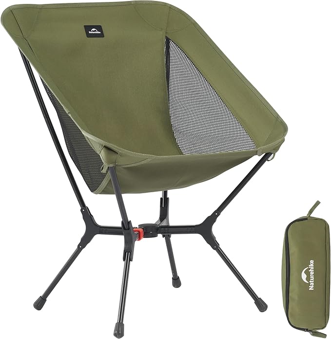 Naturehike YL01 Snap Camping Chair, 1 Second Setup Frame, 441lb Capacity, Portable Backpacking Chair with Storage Bag, Lightweight & Compact Folding Camp Chair for Backpacking Camping Fishing